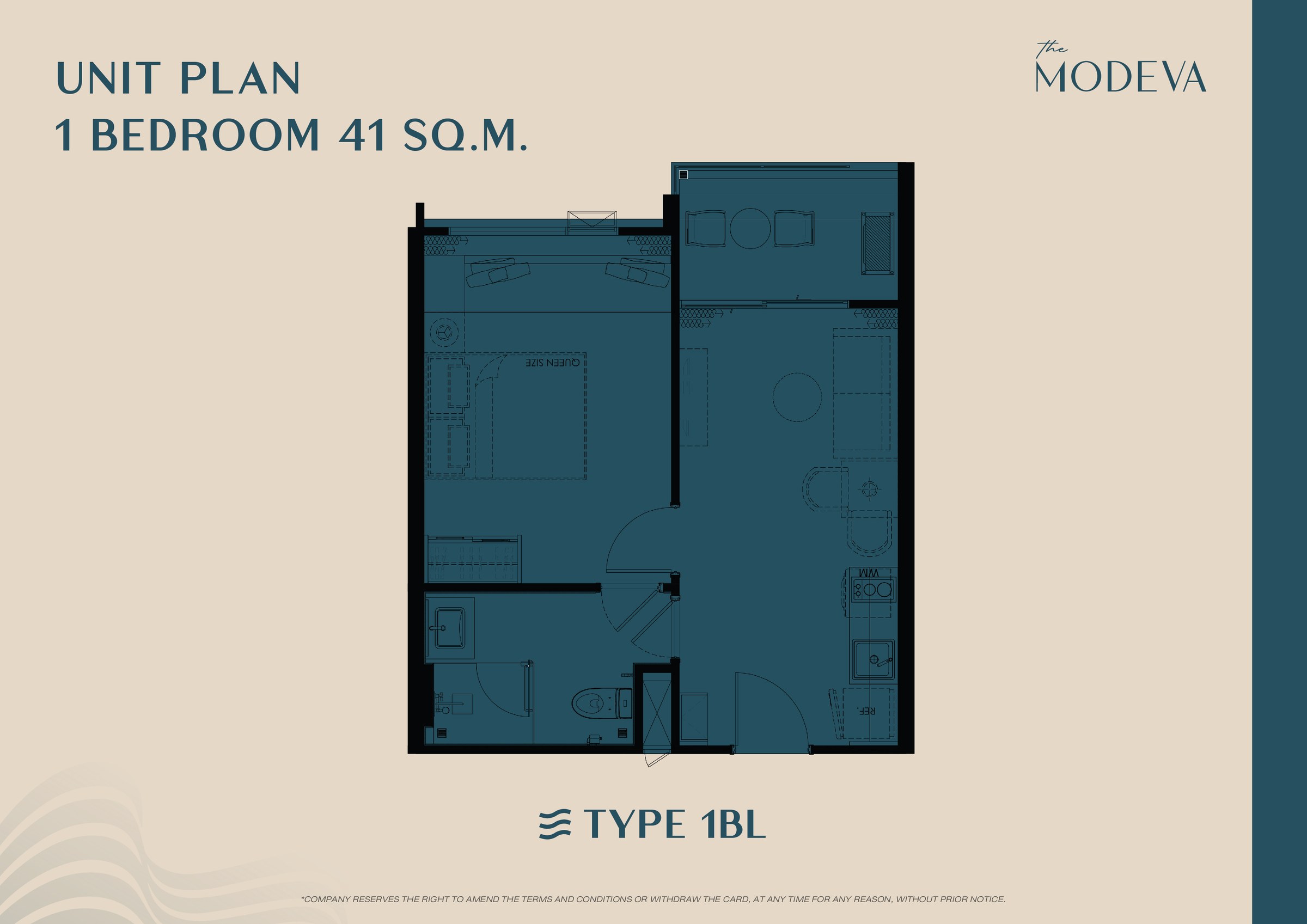 The Modeva — планировка 1 Bedroom L