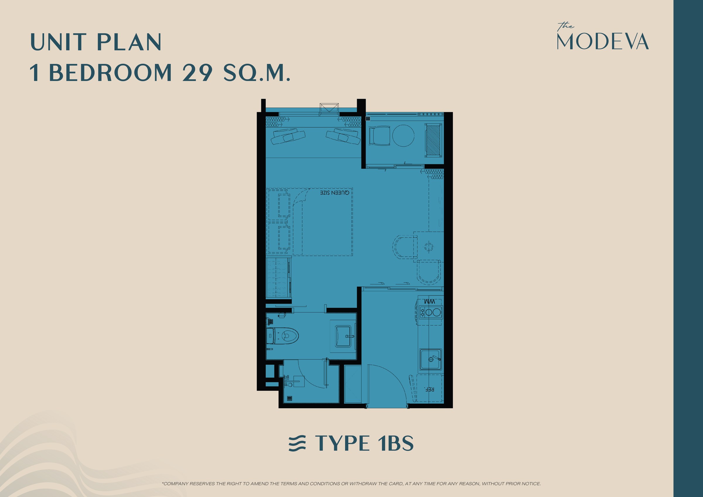 The Modeva — планировка 1 Bedroom S