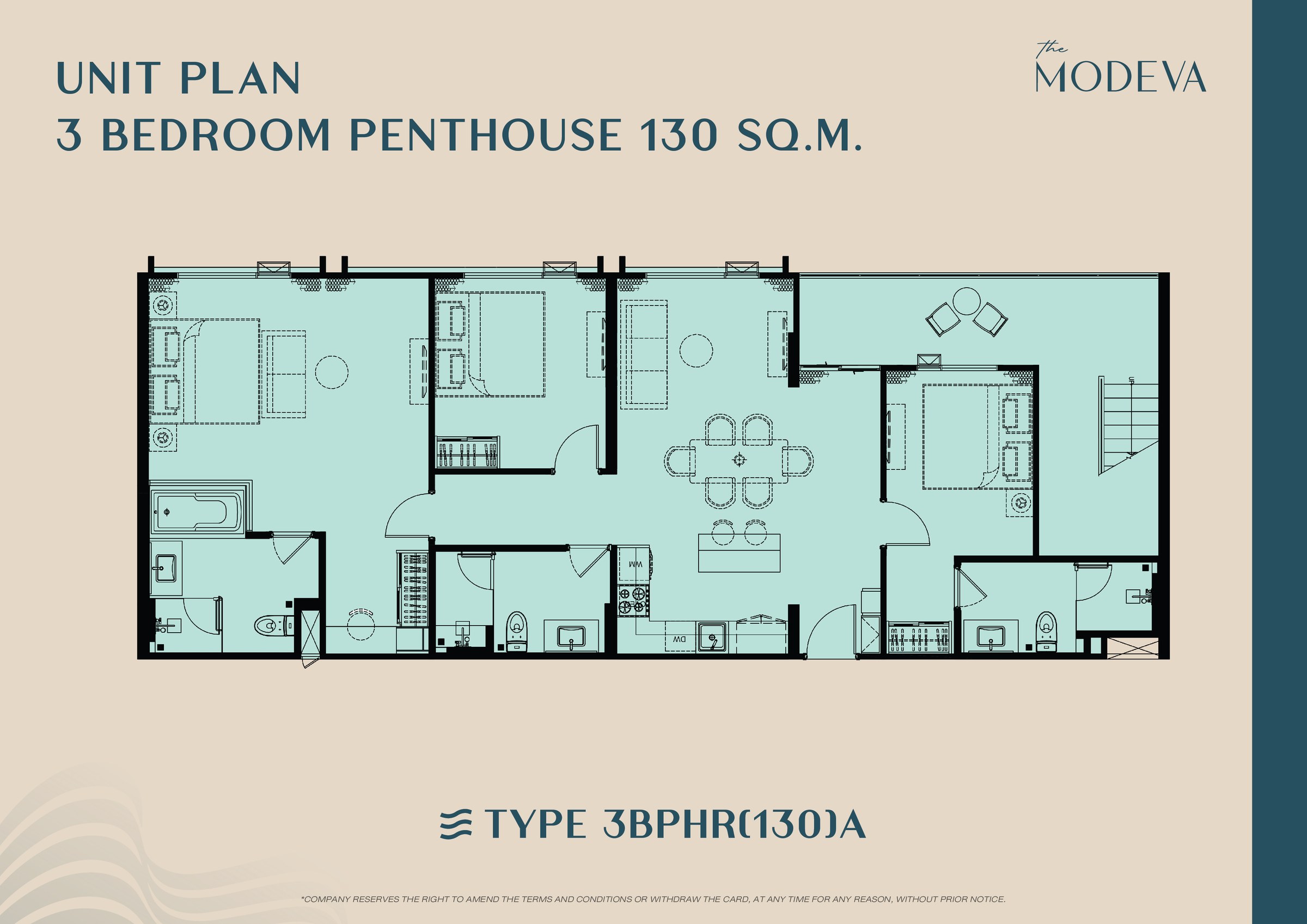 The Modeva — планировка 3 Bedroom Penthouse