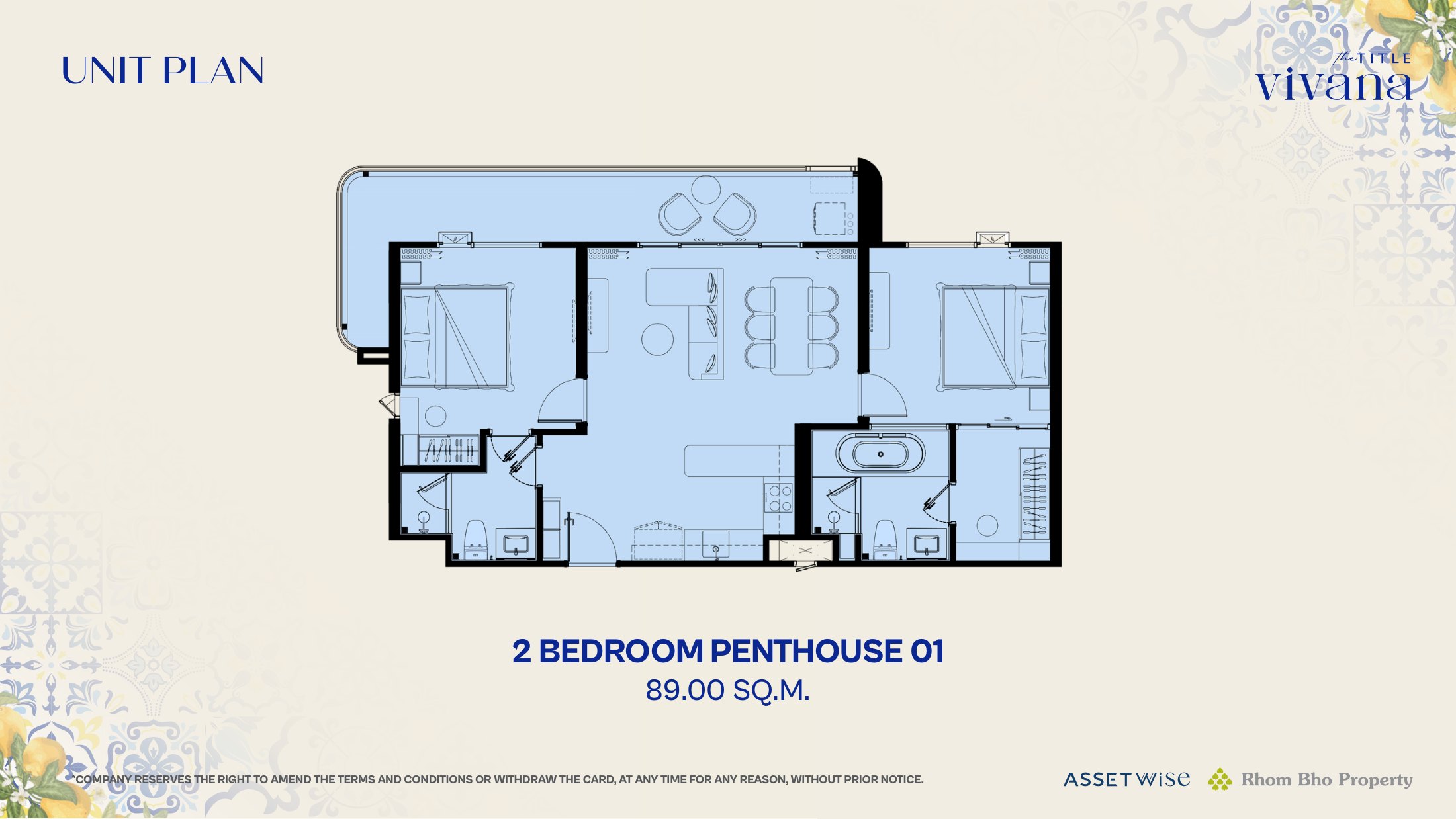 The Title Vivana — 2 Bedroom Penthouse 01