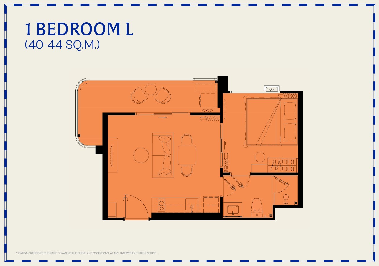 The Title Vivana — 1 Bedroom L floor plan