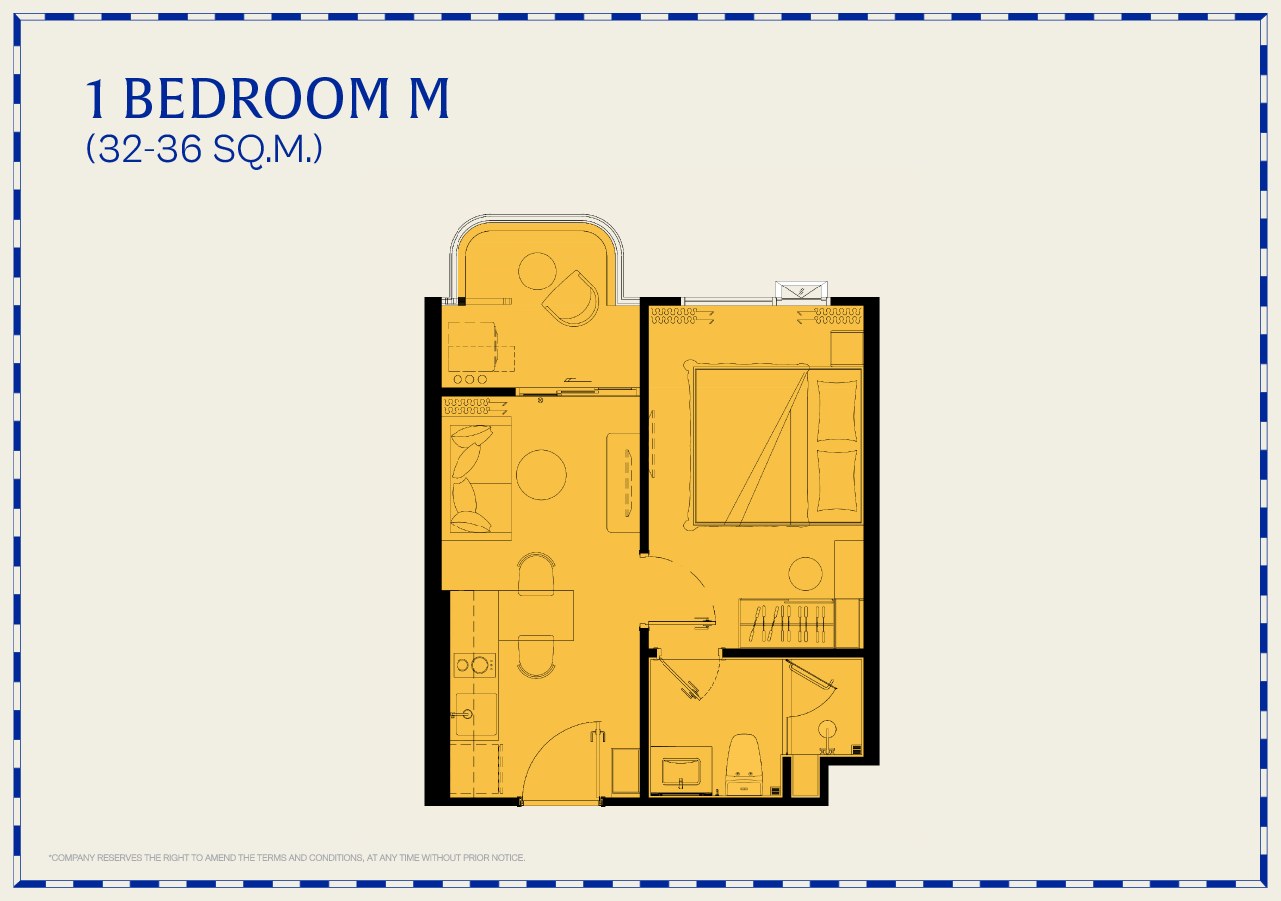 The Title Vivana — 1 Bedroom M floor plan